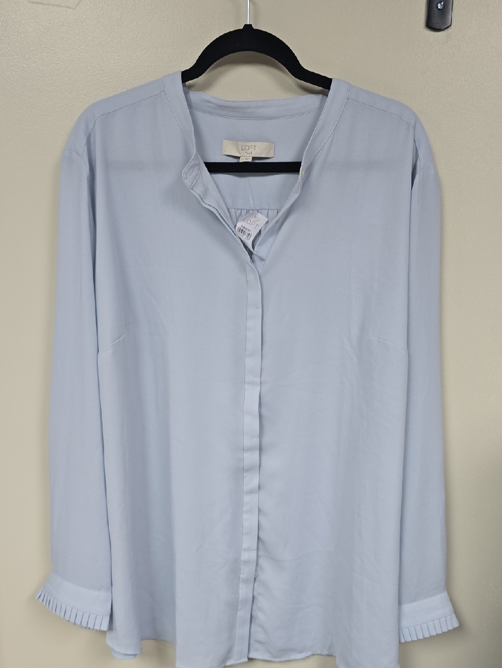 LOFT Light Blue Womans Dress Shirt - Long Sleeve Button Down